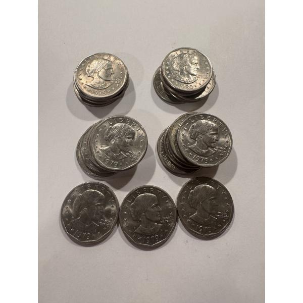 23 - United States Susan B. Anthony Dollar Coins - Mint Condition