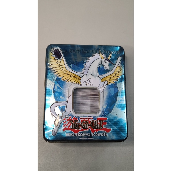 Yu-Gi-Oh Crystal Beast Sapphire Pegasus Card Tin & Assorted Yu-Gi-Oh Cards