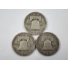 Image 3 : Three 90% Silver United States Franklin Half Dollars ~ 1952-D, 1954-D & 1962-D ~ $1.50 Face Value