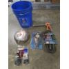Image 1 : Sherwin Williams 5 Gallon Bucket, New 25' Air Hose, Zip Ties, Caulk Gun, Deluxe Tire Gauge & Multi O