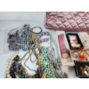 Image 2 : Large Assortment of Costume Jewelry Over 100 Pieces - Including Cosmetic Bag and Jewelry Box