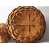 Image 7 : (2) Round Longaberger Baskets with Leather Handles and Plastic Liners