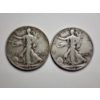 Image 1 : Two Walking Liberty 90% Silver Half Dollars ~ 1942-S & 1943 ~ $1.00 Face Value