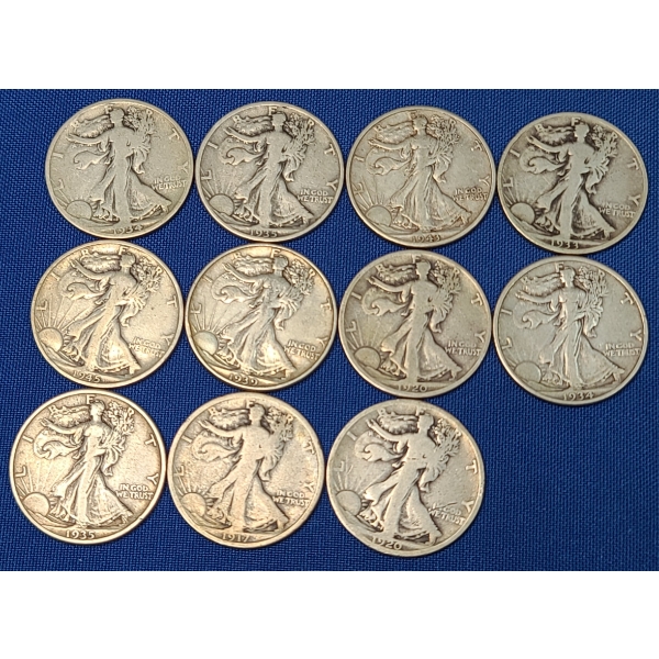 Assorted Years Walking Liberty Half Dollars - $5.50