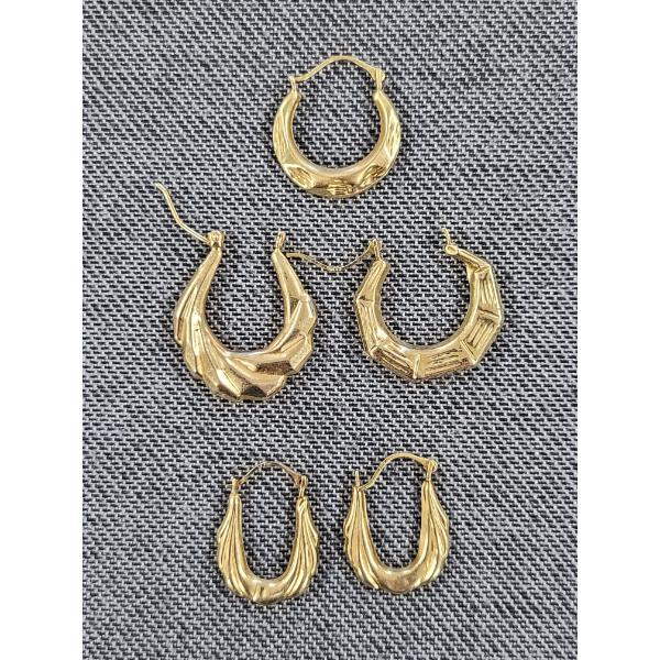 14K Gold Earrings Lot of 5 Mixed Earrings Weighing 3.1 Grams Total