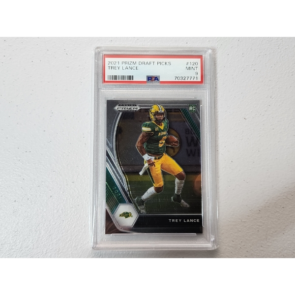 2021 Panini Prizm Draft Picks Trey Lance Rookie Card #120- PSA Mint 9