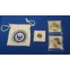 Image 1 : History Of Gold 24K Gold Layered Commemorative Coins With Bag & 5 Reich Pfennig German Coin