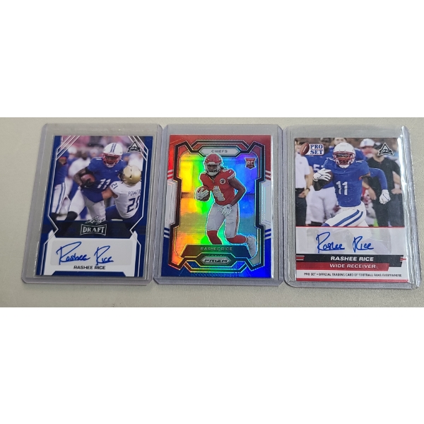 (3) 2022 Panini & Leaf Rashee Rice AUTO & Rookie Football Trading Cards