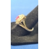 Image 2 : Vintage Women's 14K Gold Ruby and Diamond Cluster Ring - Size: 7.5 - Weight: 5.0g