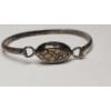Image 1 : Sterling Silver Bangle Cuff Style Bracelet With Leopard Skin Jasper - Weight: 20.6g