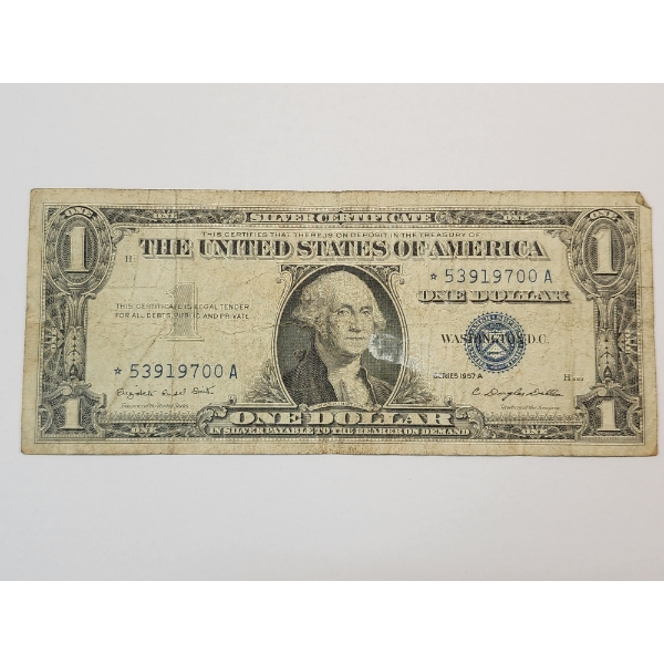 U.S. Series 1957 A Blue Seal $1 Silver Certificate *STAR NOTE* SN: *53919700A