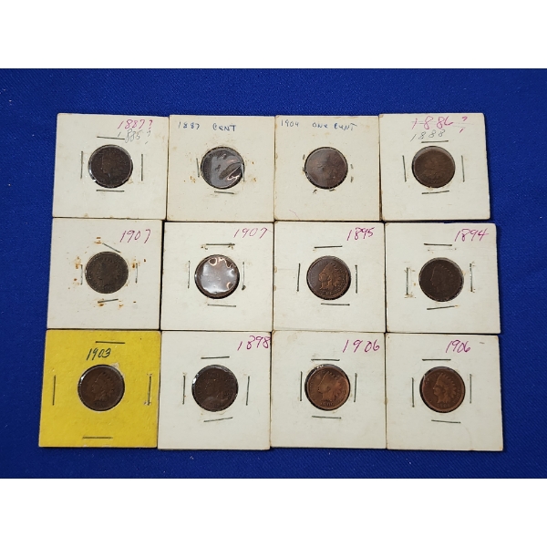 x12 Assorted Years United States Indian Head Cents