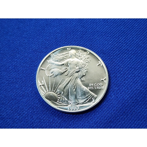 1990 $1 Silver American Eagle 1oz Fine Silver