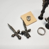 Image 2 : Sterling Silver Items: Pins, Floral Ring, Spoon Stamp, Thimble/Bell - Total Weight: 29.9g