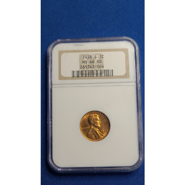 NGC 1938-S MS 66 RD Lincoln Wheat Cent