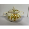 Image 5 : Beautiful Taylor Smith & Taylor Sugar Bowl 1940's with an orange snowball flower pattern 