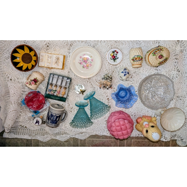 Neat Collection Featuring Easter Basket With Eggs, Shell Toothpicks And More