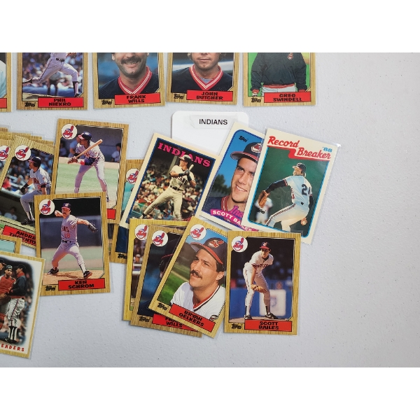 Near Mint 1980's Cleveland Indians Topps Tiffany Baseball Trading Cards - All in Card Sleeves