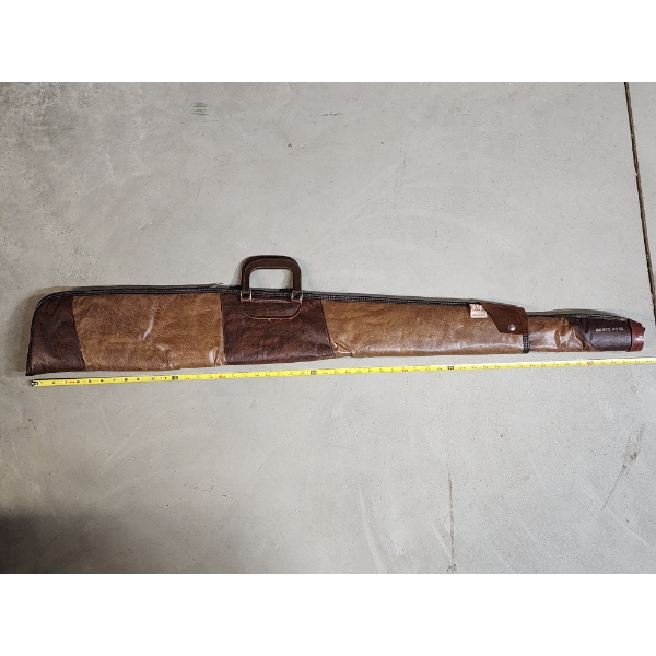 Vintage Two-Tone Leather Soft-Lined Zip-Up Rifle Case ~52in