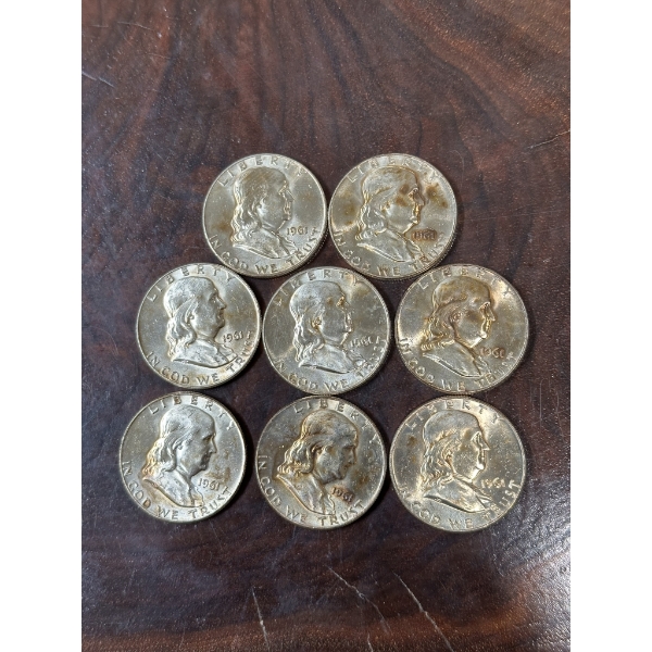 1961-D Brilliant Uncirculated Franklin Half Dollars - $4 Face Value