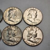Image 3 : Six Assorted Years United States 90% Silver Franklin Half Dollars - FV: $3.00