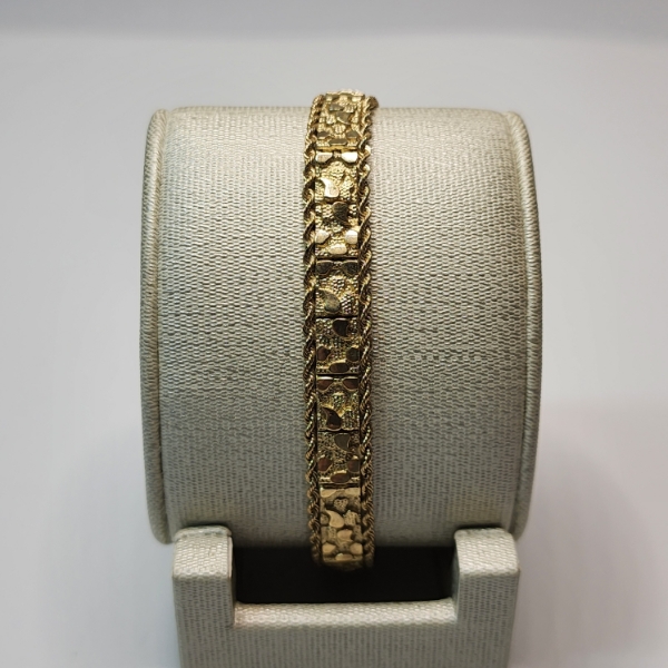 10K Yellow Gold Unique Link Bracelet 7.5" - TW: 13.0g