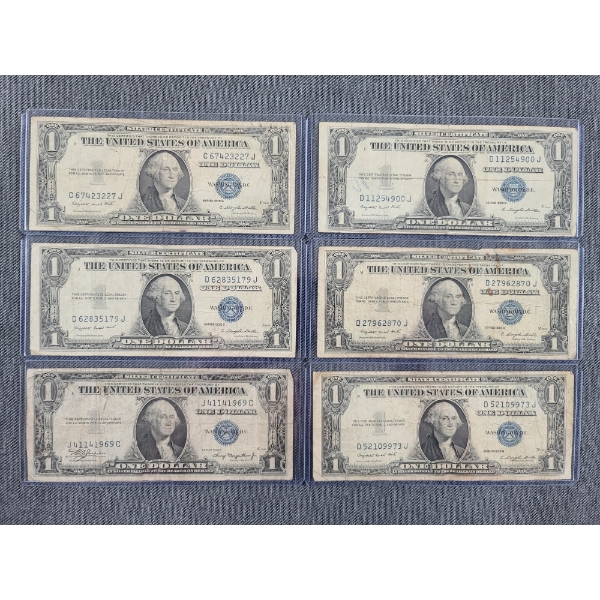 (1) Series 1935 A & (5) Series 1935 G $1 Silver Certificates - Face Value: $6.00