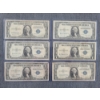 Image 1 : (1) Series 1935 A & (5) Series 1935 G $1 Silver Certificates - Face Value: $6.00