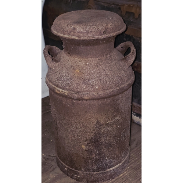Antique Large Milk Can with Lid - 1 of 2