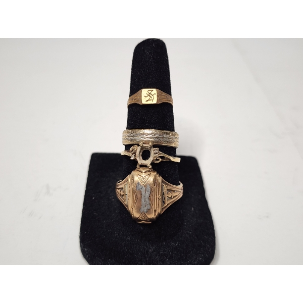 4 - 10K Gold Rings: Sizes: 9 / 6.5 / 5.5 / 3.5 Total Weight: 9.2g