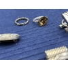 Image 7 : Lot of Assorted Costume Jewelry - Cuff Links - Rings - Cool Earrings - Geniuine Pewter Small Dish
