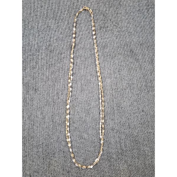 Beautiful Unique 14K Yellow & White Gold Necklace ~ Weighing 2.9 Grams