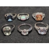 Image 2 : Gorgeous Sterling Silver Rings Ft. Stunning Opal & More - Weighing Total of 20.4 Grams