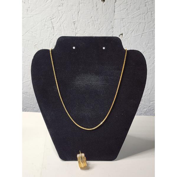 18K Gold Jewelry - Beautiful 20in Necklace and Earring Total Weight: 8.0g