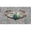 Image 2 : (3) Bangle Bracelets With Turquoise Colored Stones