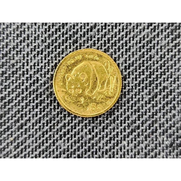 1987 1/20TH Oz .999 Fine Gold Panda Coin