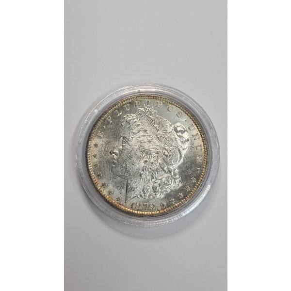 United States 1879-S Morgan 90% Silver Dollar In Coin Capsule