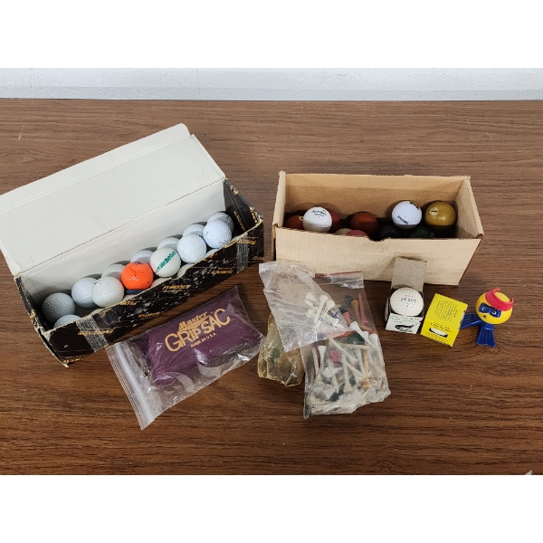 Over 20 Golf Balls, Tees, Grip Sac, Decor/Gift Golf Balls