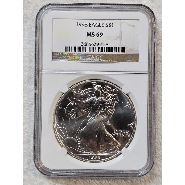 NGC MS69 Graded "1998" Silver 1oz. Eagle