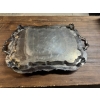 Image 2 : Large Silverplate Footed Serving Tray 24" X 18" - Weighs Over 10 Pounds - Beautiful Tray