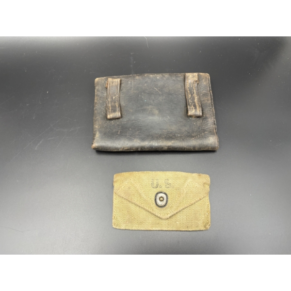 Vintage Military Canvas First Aid Pouch & Paperwork Pouch - U.S. Army 