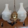 Image 4 : Vintage Electrified Angle Lamp As Shown - Frosted Replacement Shades - No Switch On Lamp 
