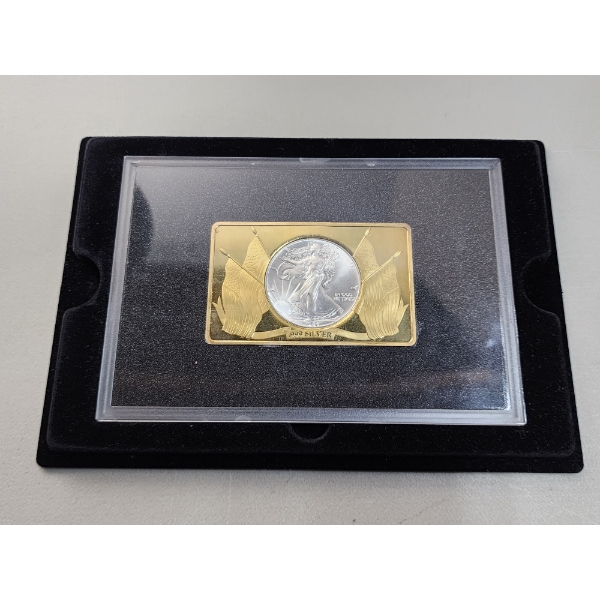 Incredible 5oz Silver Bullion Coin Bar! - 1oz 1986 American Silver Eagle & 4oz Silver Bar