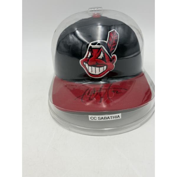 Cleveland Indians Autographed Hat - CC Sabathia - in plastic storage - New Era - MLB Authentic 