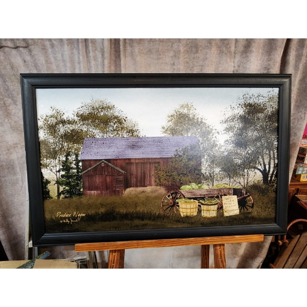 "Produce Wagon" By Billy Jacobs Painting 33x21in Frams