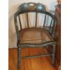 Image 1 : Patriotic Decorated Round Wooden Parlor Chair With Cane Seat
