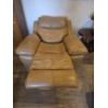 Image 1 : Flexsteel Power Recliner Soft Brown Leather With Accent Pillows