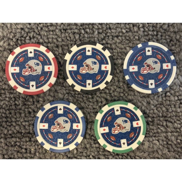 NFL New England Patriots Poker Chips - Full Set - Mint Condition