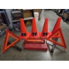 Image 1 : Four New 18'' Rubber Safety Cones And DOT Triangle 3 Foldable Flare Kit