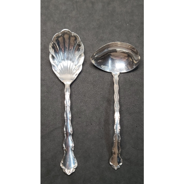 Sterling Silver Reed & Barton Sugar Shell Spoon And Cream Ladle - 76.8g